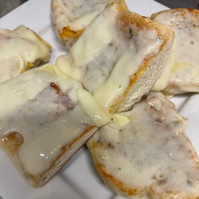 Garlic bread with cheese.
