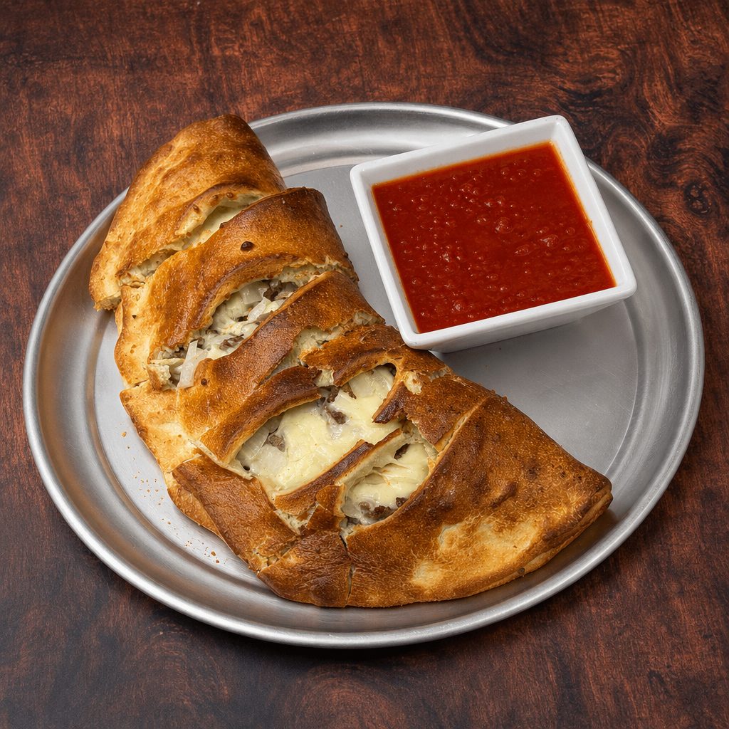 Baked Steak Stromboli.