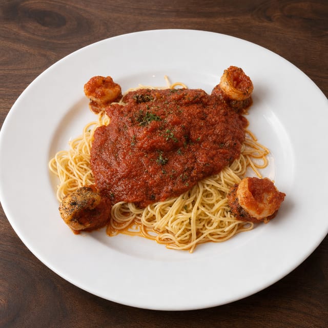 Shrimp marinara.